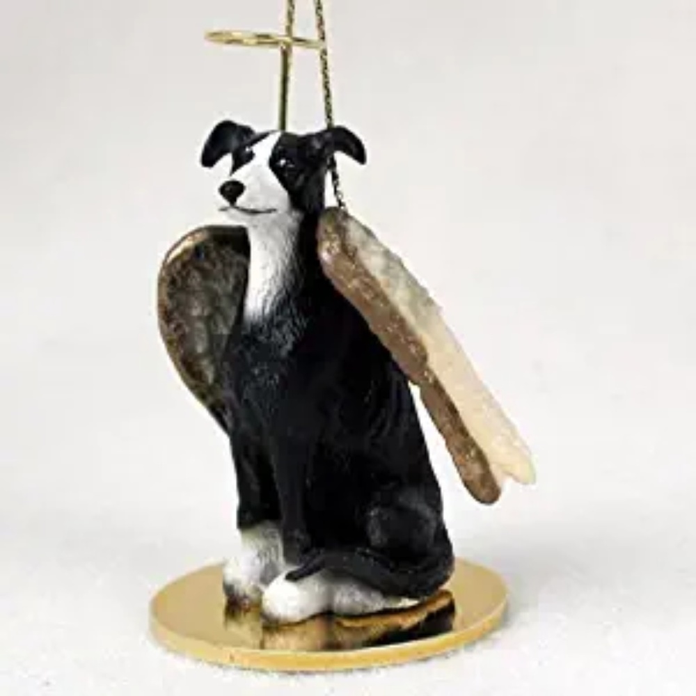 Greyhound Ornament Christmas Angel  Black Dog